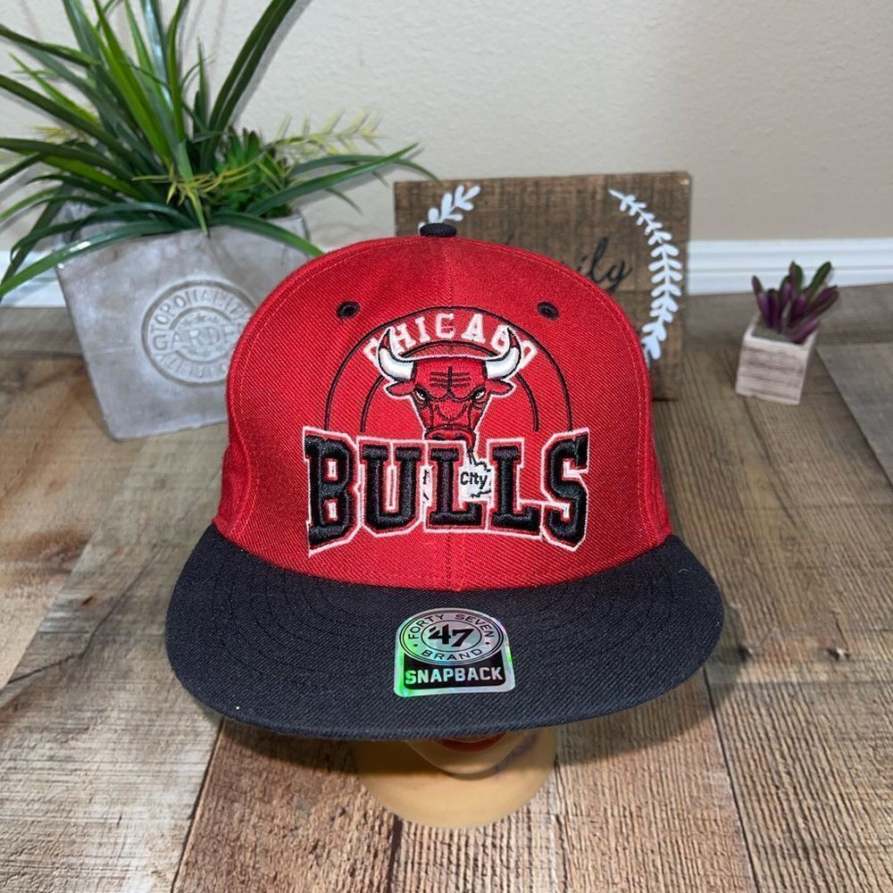 Vintage Chicago Bulls Snapback Hat 47 Brand Cap NBA Hardwood Classics